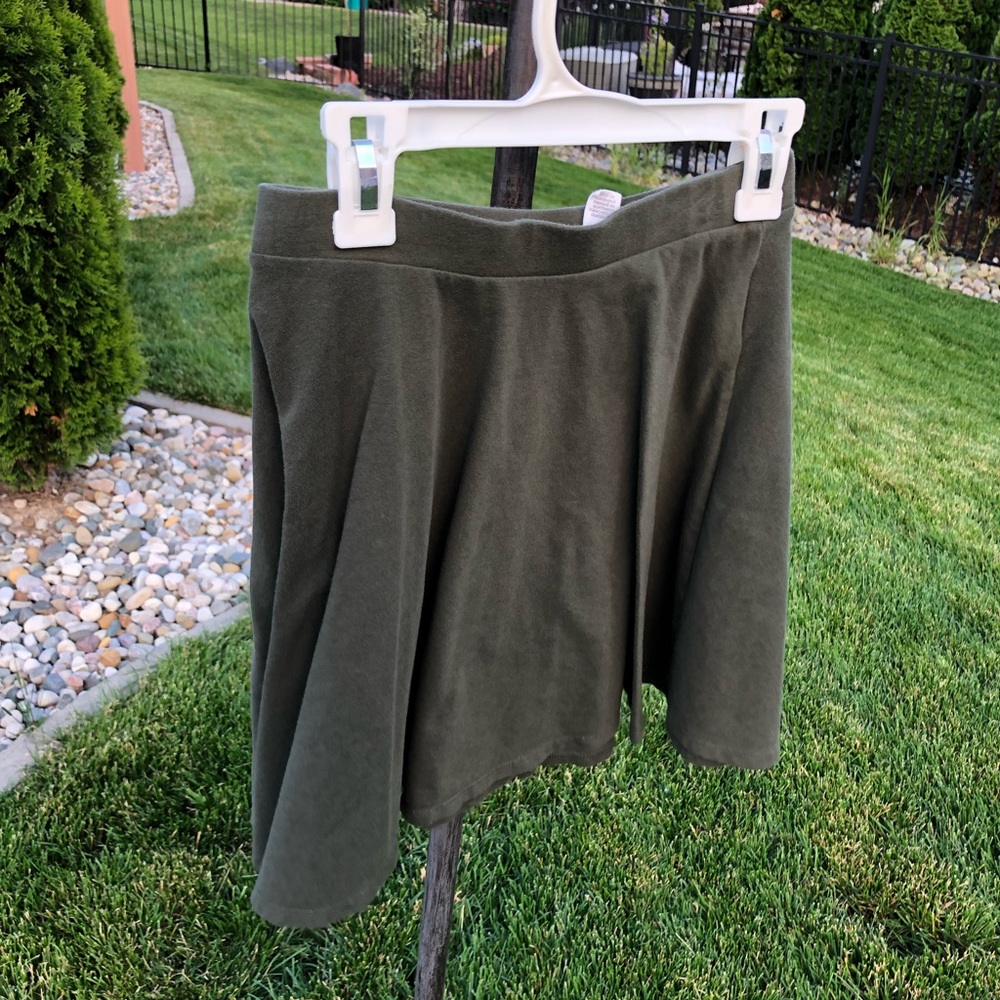 Olive green skater skirt